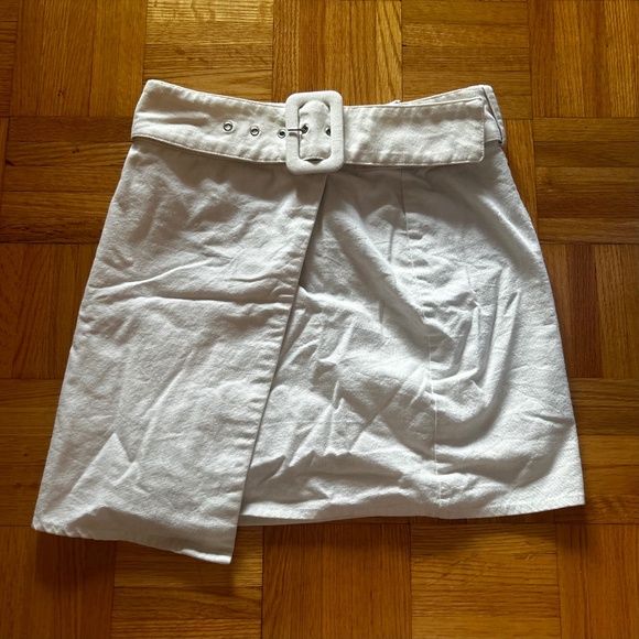 Urban Outfitters Cream White Asymmetrical Belted Skirt - Picture 1 of 3